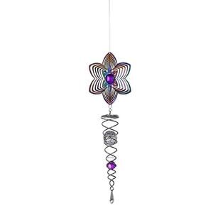 Stainless Steel Magic Kinetic Floral Wind Spinner NIB